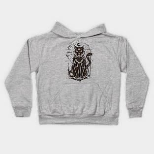 Dark Cat Magical Feline Kids Hoodie